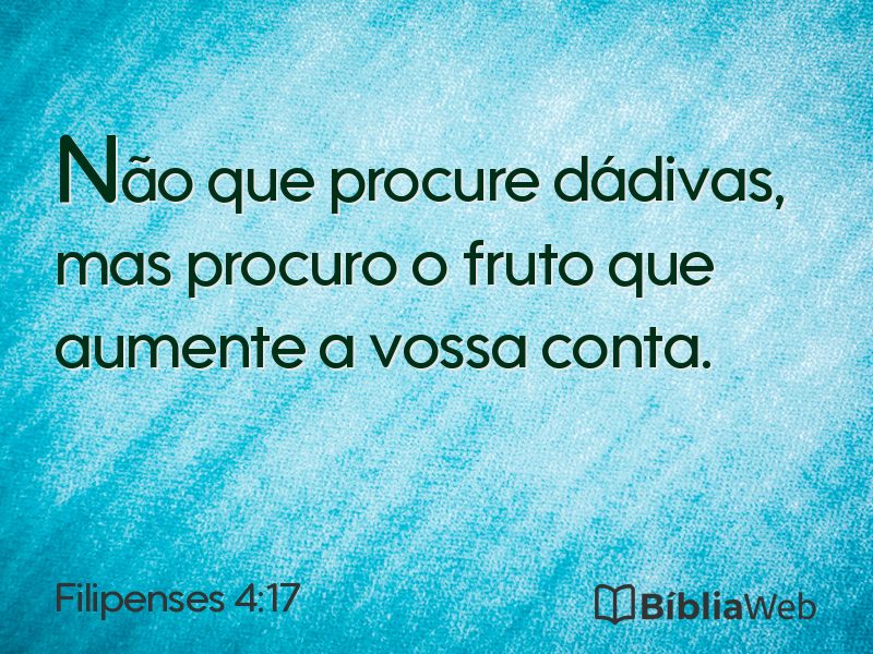 Filipenses 4:17 em imagem para compartilhar