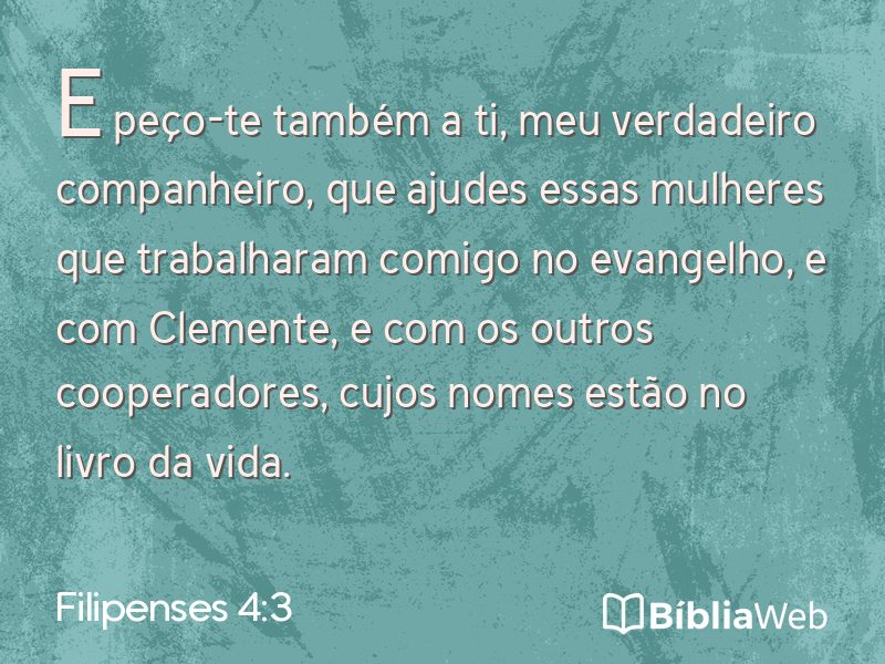 Filipenses 4:3 em imagem para compartilhar