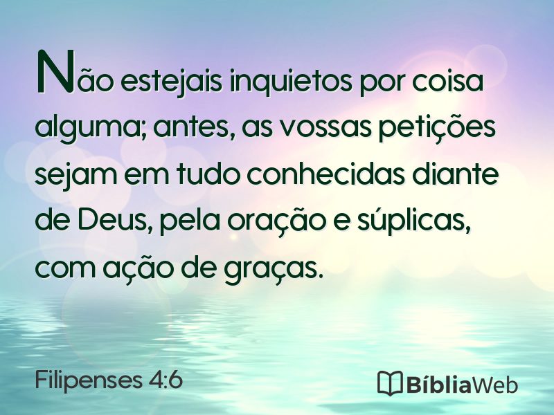 Filipenses 4:6 em imagem para compartilhar
