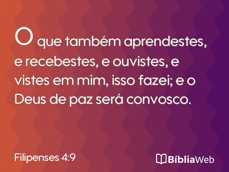 Filipenses 4:9 em imagem para compartilhar