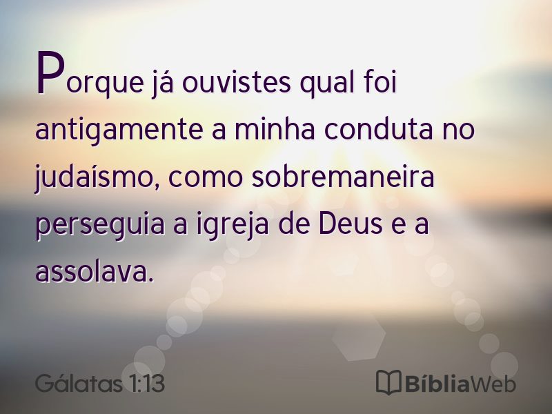 Gálatas 1:13 em imagem para compartilhar