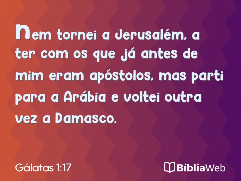 Gálatas 1:17 em imagem para compartilhar