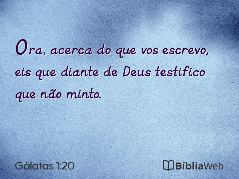 Gálatas 1:20 em imagem para compartilhar