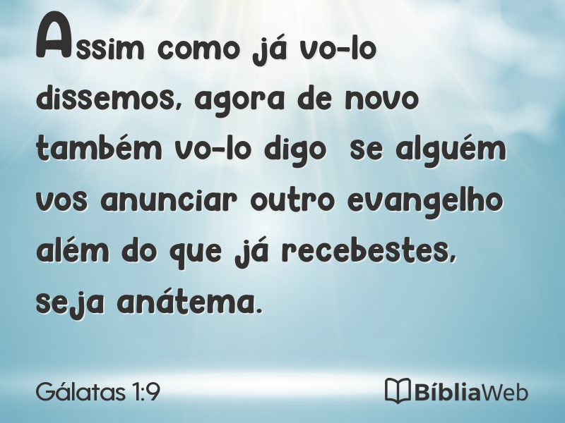 Gálatas 1:9 em imagem para compartilhar