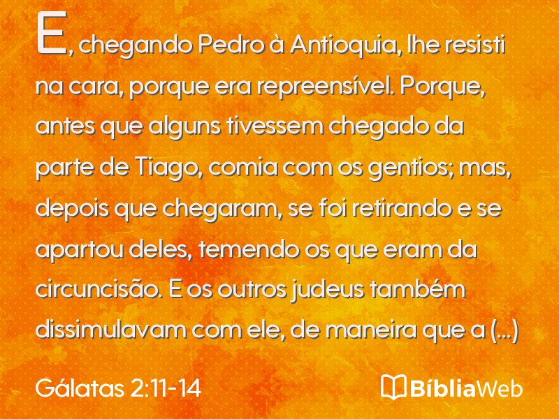 Gálatas 2:11-14 em imagem para compartilhar