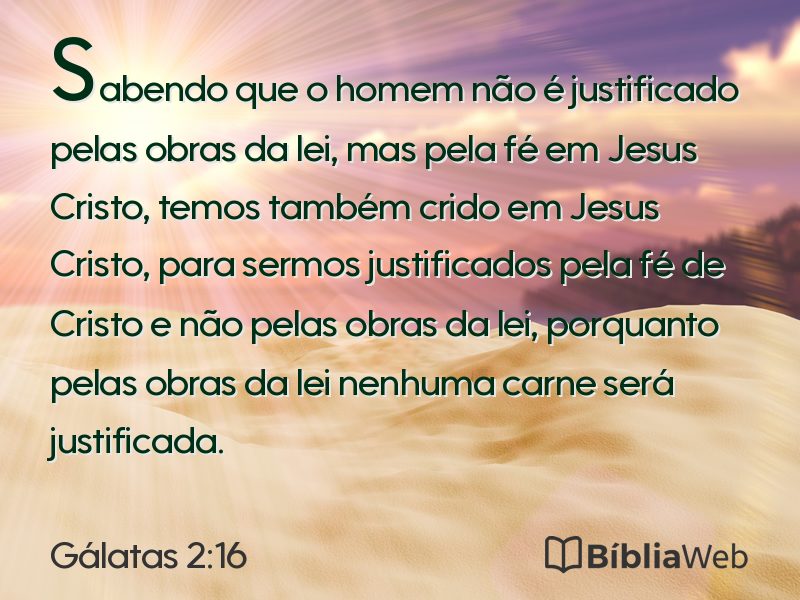 Gálatas 2:16 em imagem para compartilhar