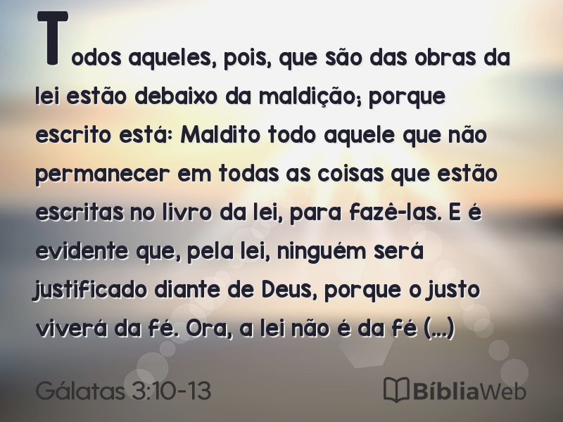 Gálatas 3:10-13 em imagem para compartilhar