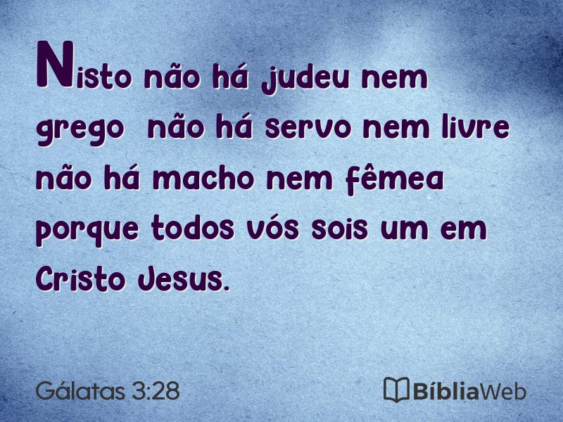 Gálatas 3:28 em imagem para compartilhar