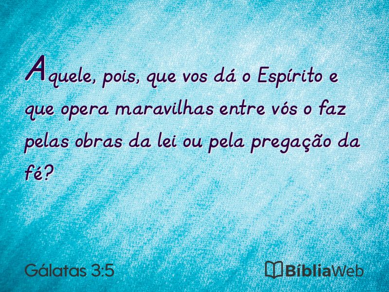 Gálatas 3:5 em imagem para compartilhar
