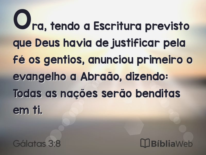 Gálatas 3:8 em imagem para compartilhar