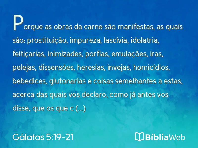 Gálatas 5:19-21 em imagem para compartilhar