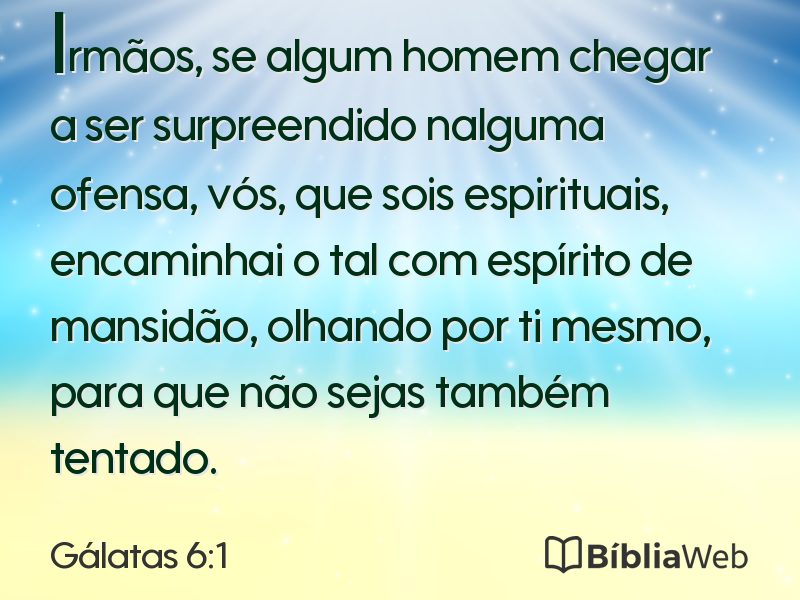Gálatas 6:1 em imagem para compartilhar