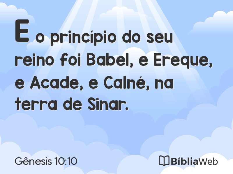 Gênesis 10:10 em imagem para compartilhar