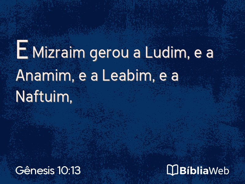Gênesis 10:13 em imagem para compartilhar