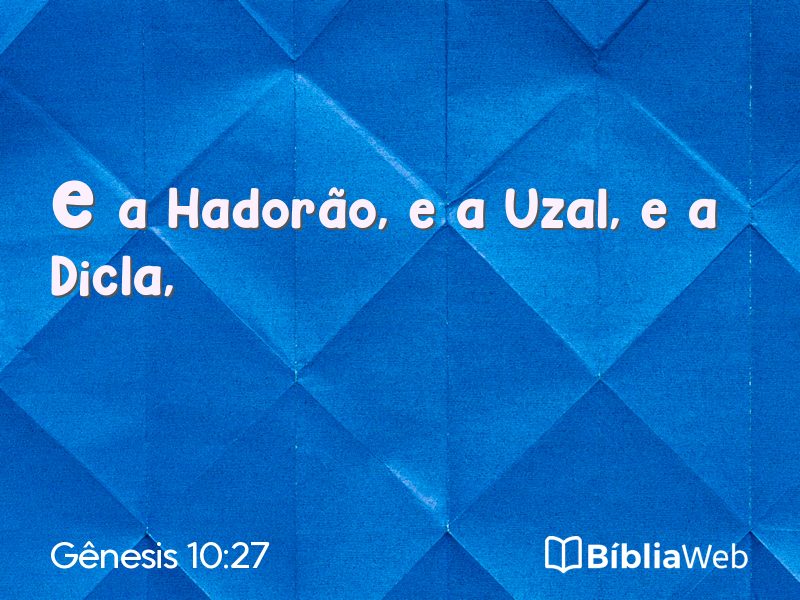 Gênesis 10:27 em imagem para compartilhar