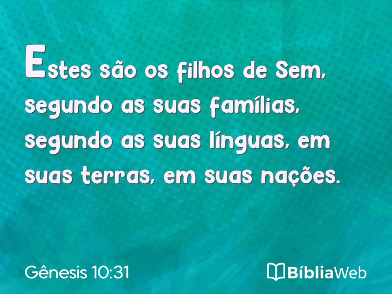 Gênesis 10:31 em imagem para compartilhar