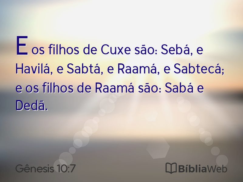Gênesis 10:7 em imagem para compartilhar