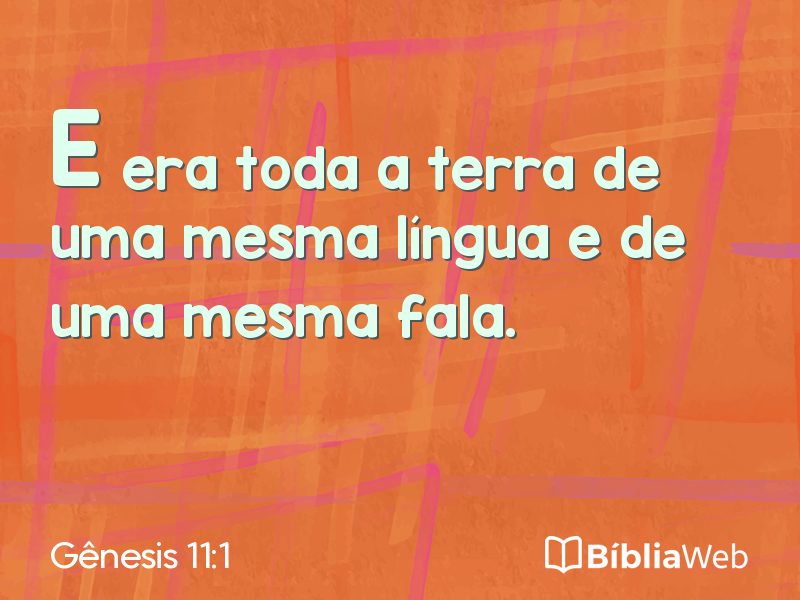 Gênesis 11:1 em imagem para compartilhar