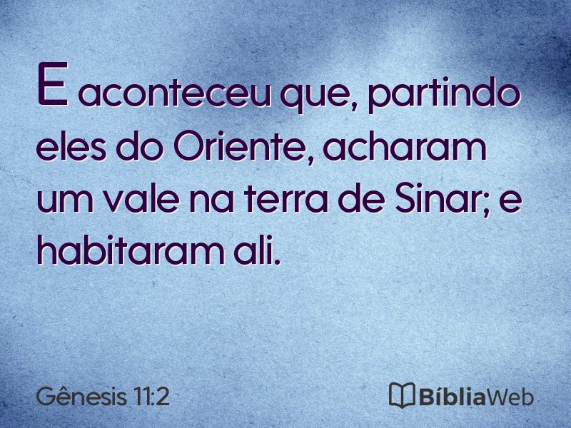 Gênesis 11:2 em imagem para compartilhar