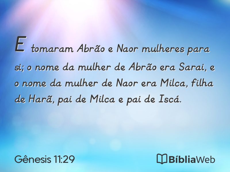 Gênesis 11:29 em imagem para compartilhar