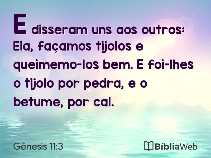 Gênesis 11:3 em imagem para compartilhar