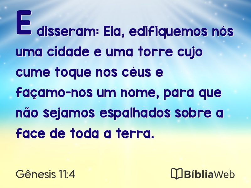 Gênesis 11:4 em imagem para compartilhar
