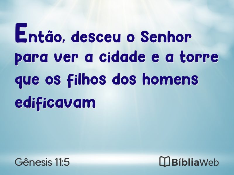 Gênesis 11:5 em imagem para compartilhar
