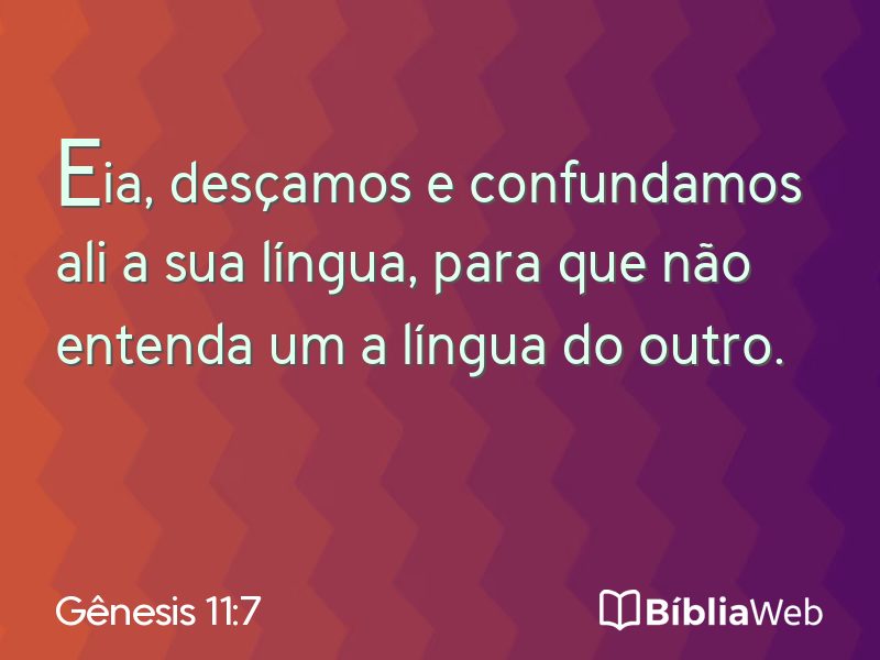 Gênesis 11:7 em imagem para compartilhar