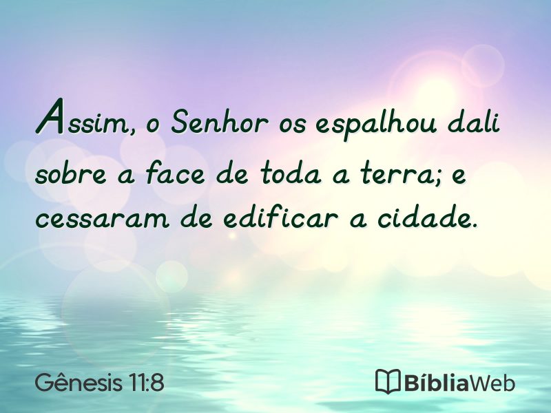 Gênesis 11:8 em imagem para compartilhar
