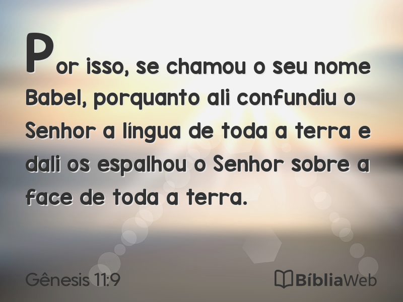 Gênesis 11:9 em imagem para compartilhar