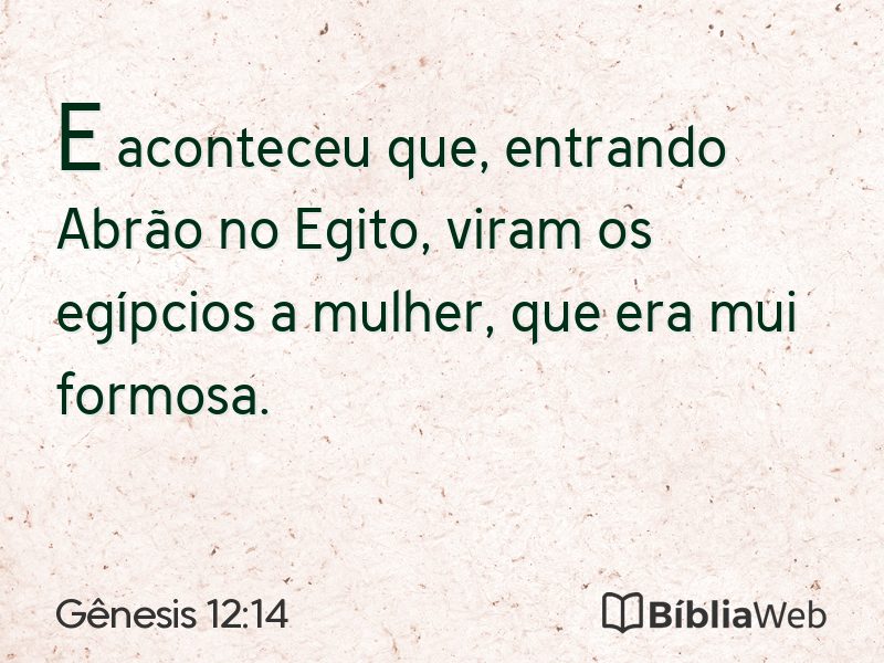 Gênesis 12:14 em imagem para compartilhar