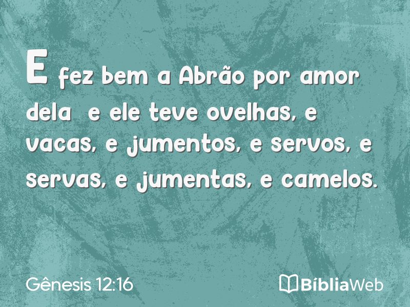 Gênesis 12:16 em imagem para compartilhar