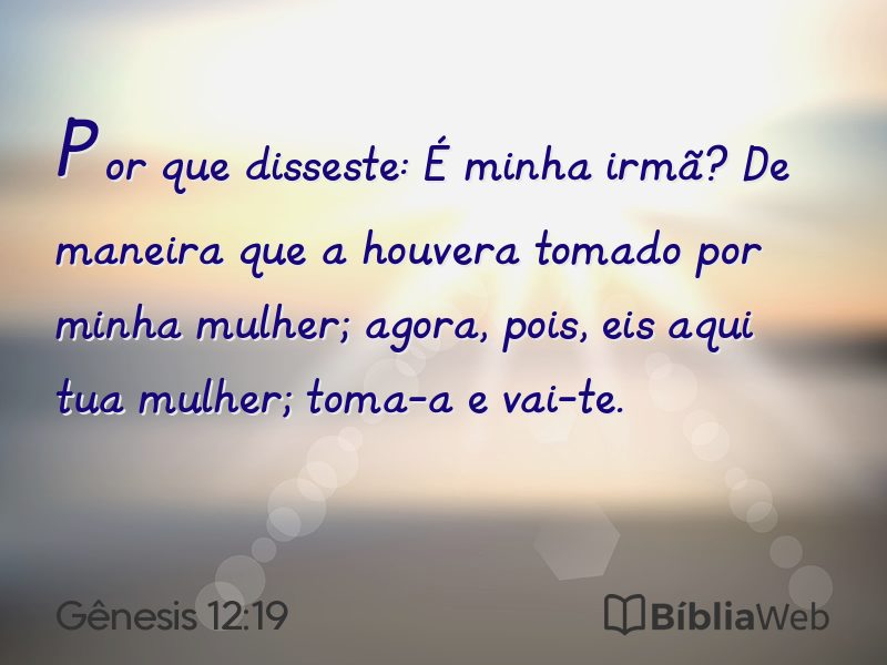 Gênesis 12:19 em imagem para compartilhar