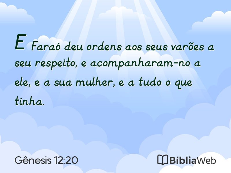Gênesis 12:20 em imagem para compartilhar