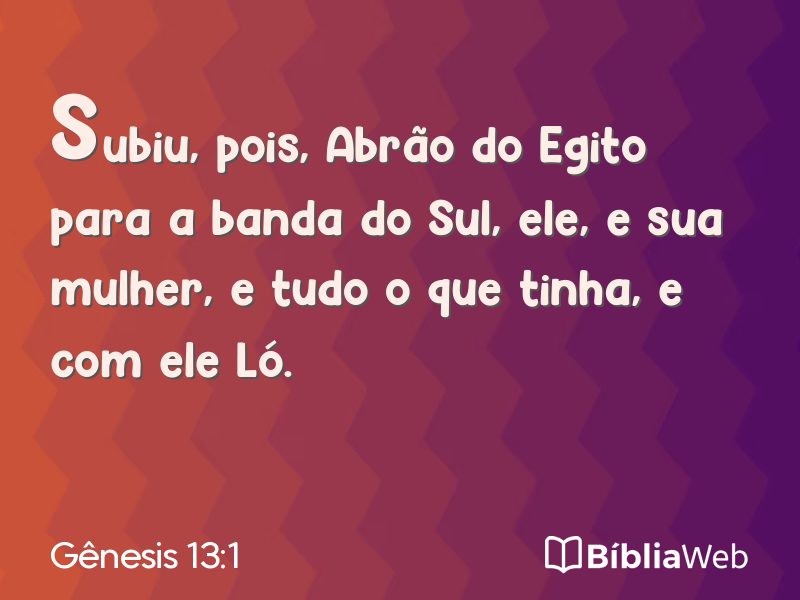 Gênesis 13:1 em imagem para compartilhar