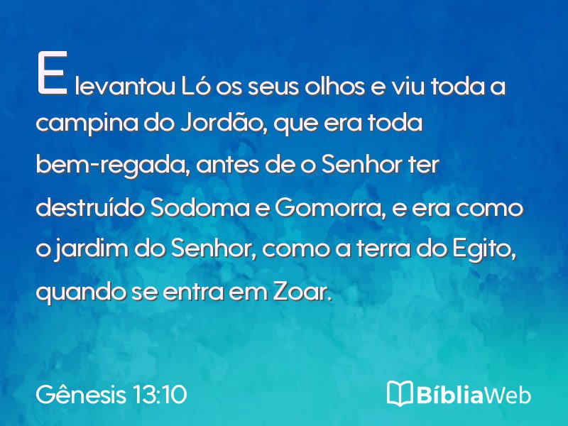 Gênesis 13:10 em imagem para compartilhar