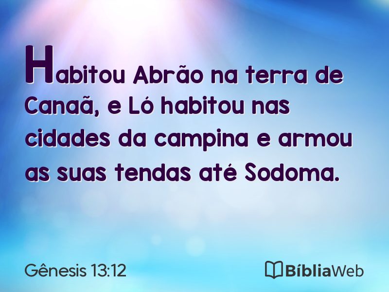 Gênesis 13:12 em imagem para compartilhar
