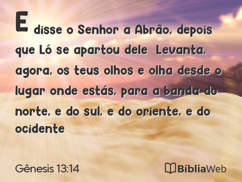 Gênesis 13:14 em imagem para compartilhar