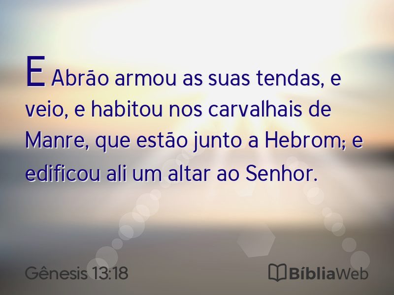 Gênesis 13:18 em imagem para compartilhar