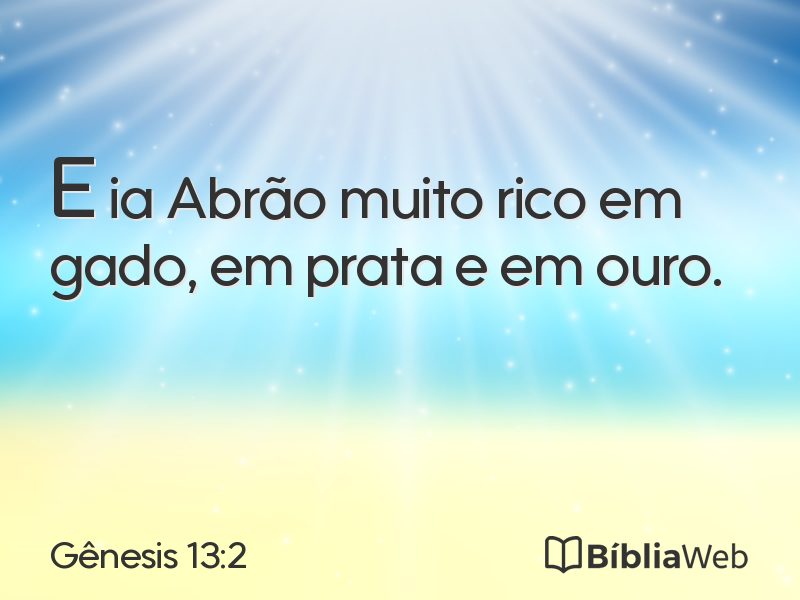 Gênesis 13:2 em imagem para compartilhar