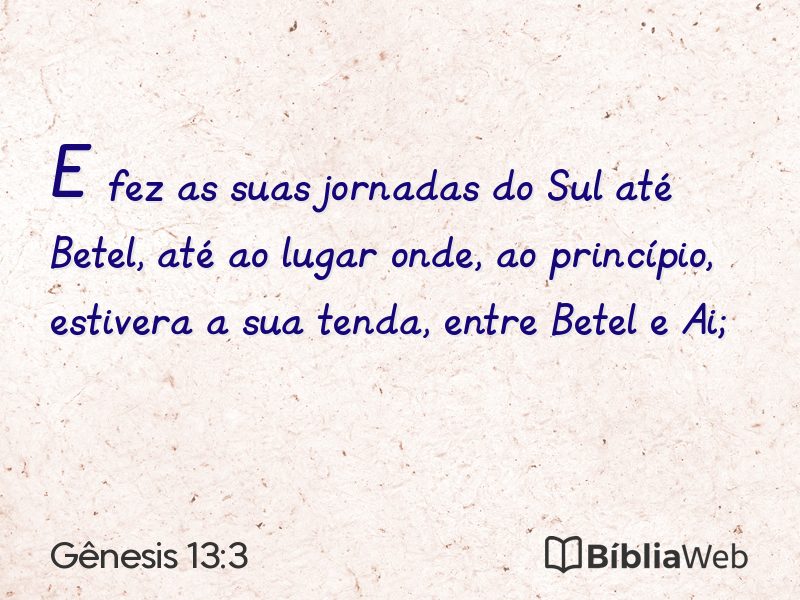 Gênesis 13:3 em imagem para compartilhar