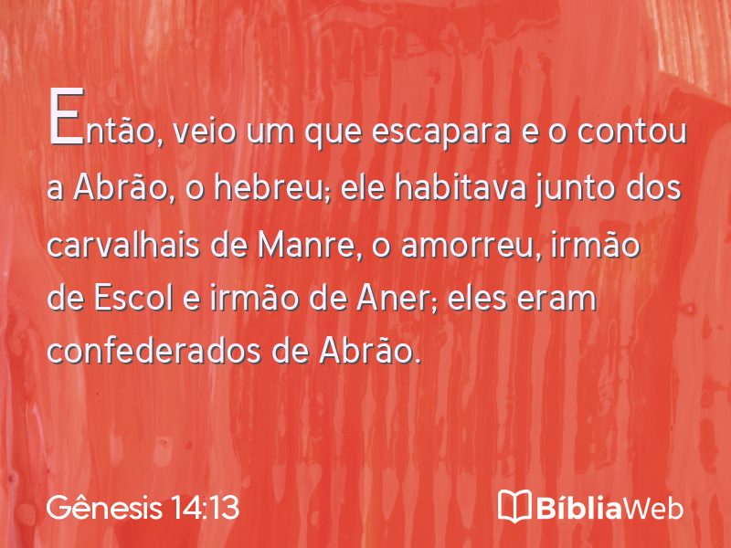 Gênesis 14:13 em imagem para compartilhar