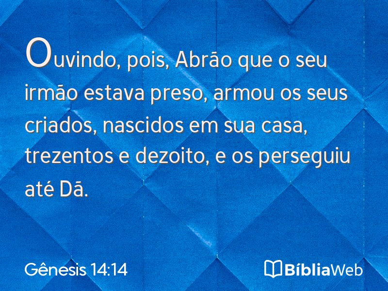 Gênesis 14:14 em imagem para compartilhar