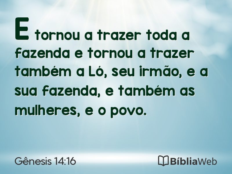 Gênesis 14:16 em imagem para compartilhar