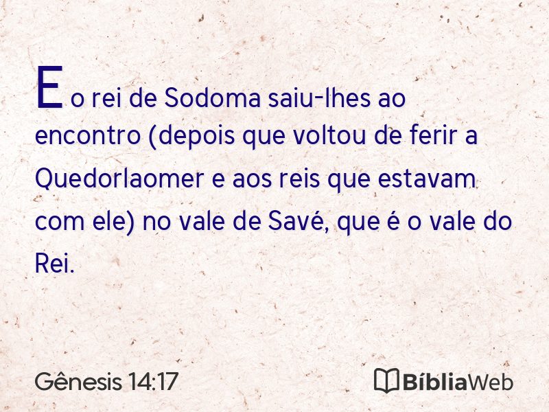 Gênesis 14:17 em imagem para compartilhar
