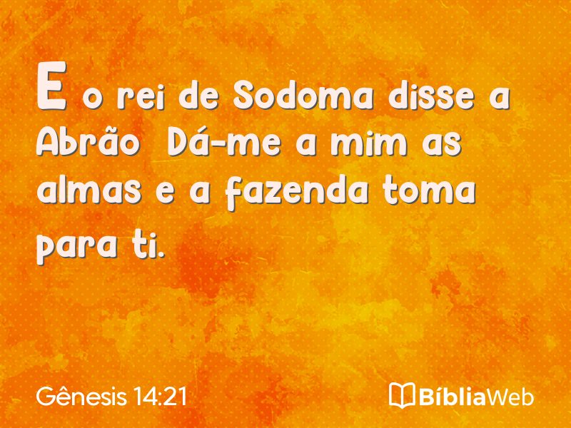 Gênesis 14:21 em imagem para compartilhar