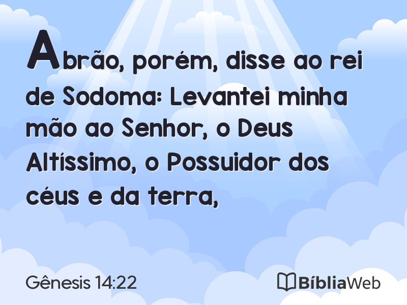 Gênesis 14:22 em imagem para compartilhar
