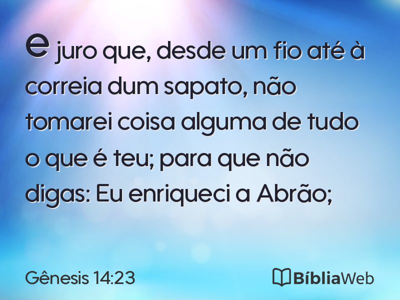 Gênesis 14:23 em imagem para compartilhar