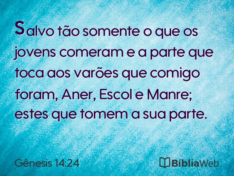 Gênesis 14:24 em imagem para compartilhar