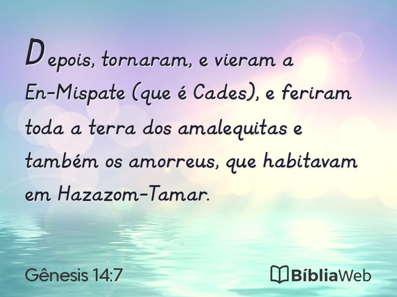 Gênesis 14:7 em imagem para compartilhar